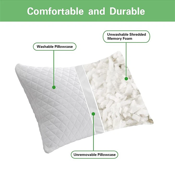 shredded polyurethane foam pillow