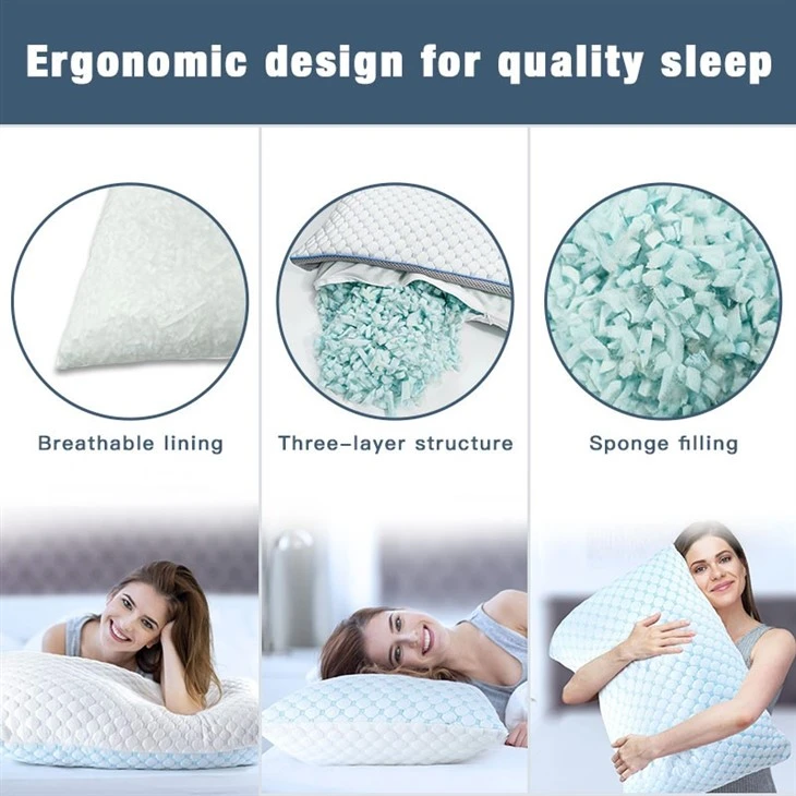 king size shredded memory foam pillow